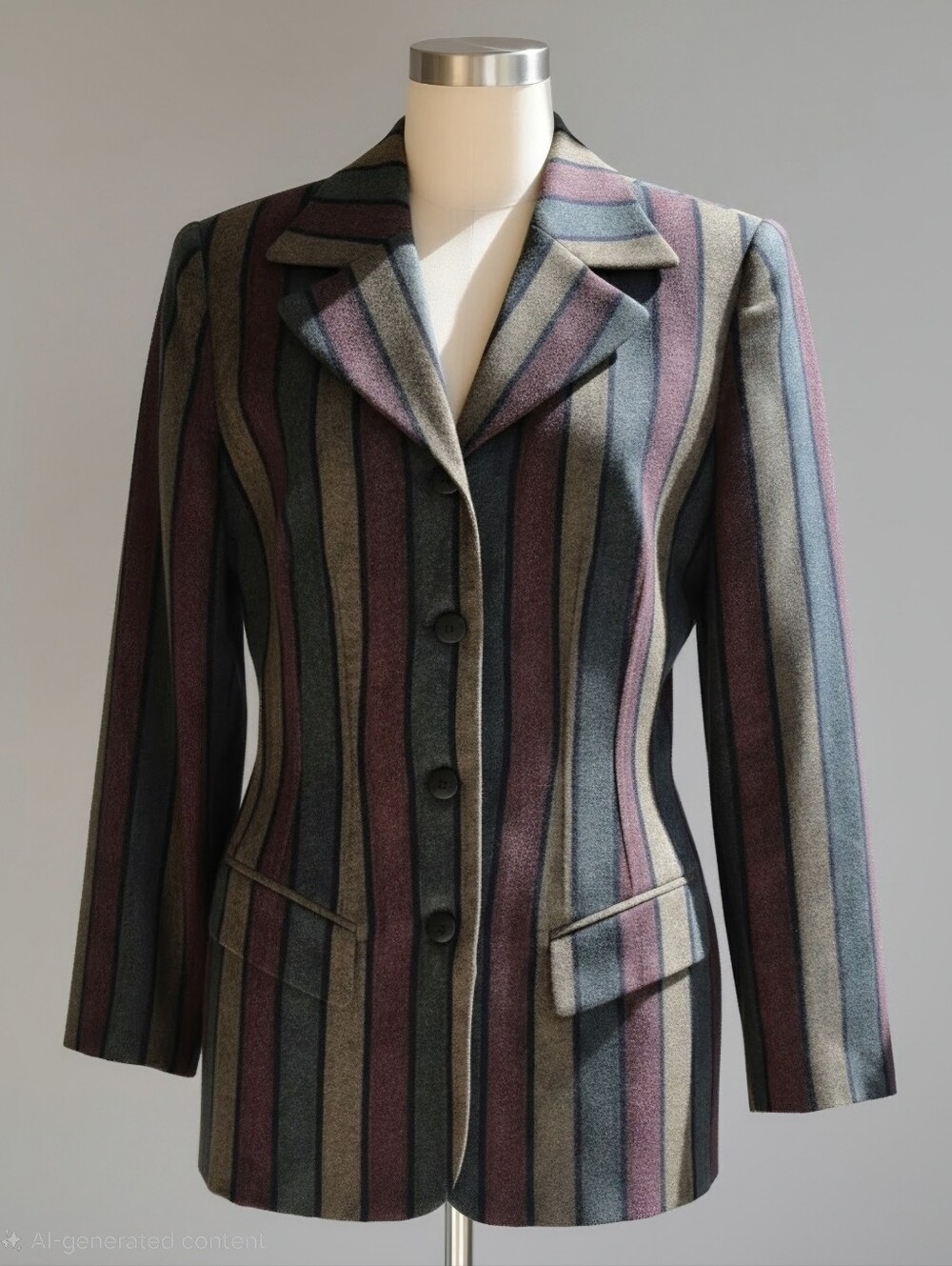 Very Rare!! Authentic 90's mall vintage Contempo Casuals Women’s Striped Blazer